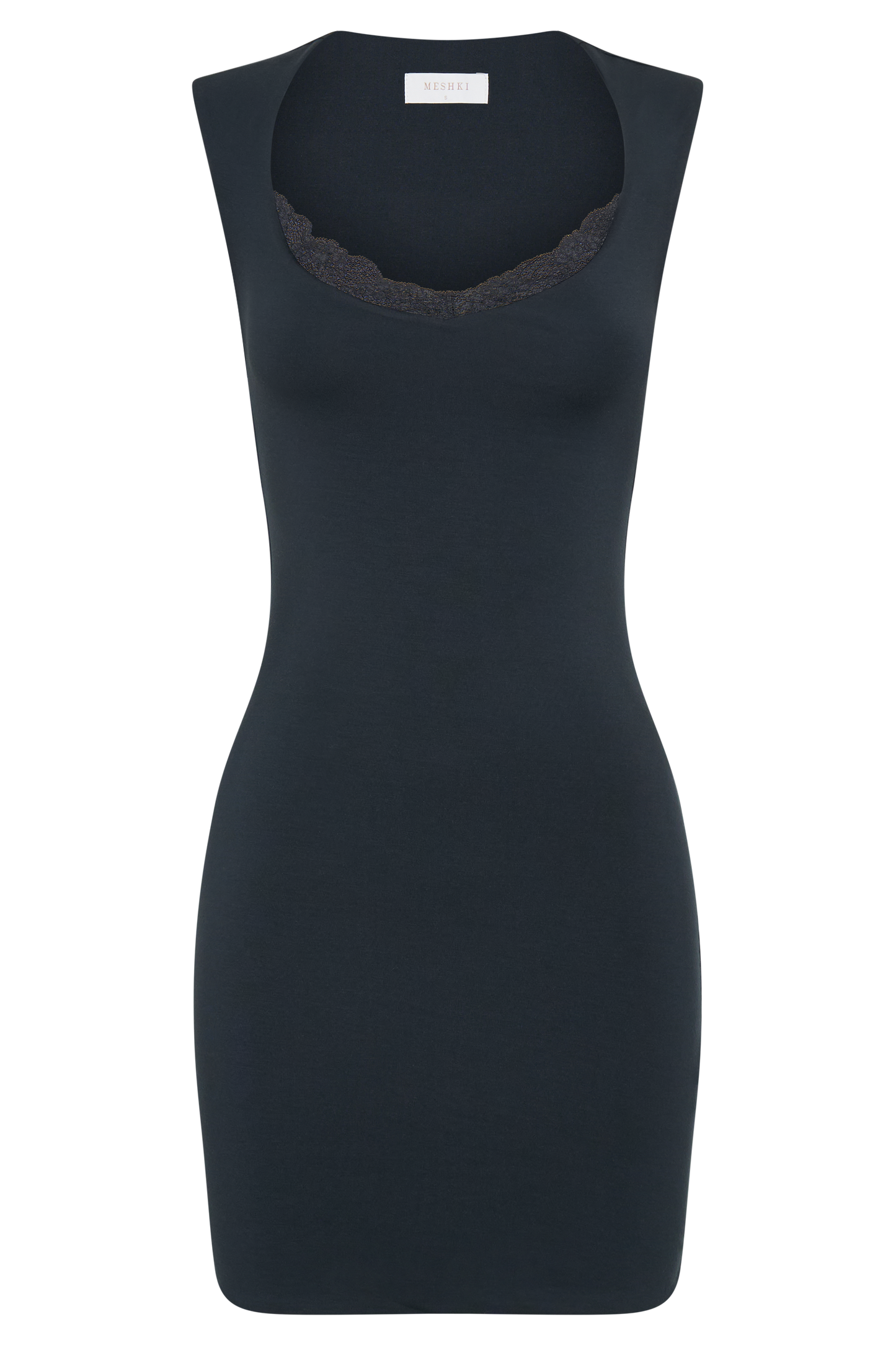 ROF Tatianna Dantelli Modal Mini Elbise - Siyah