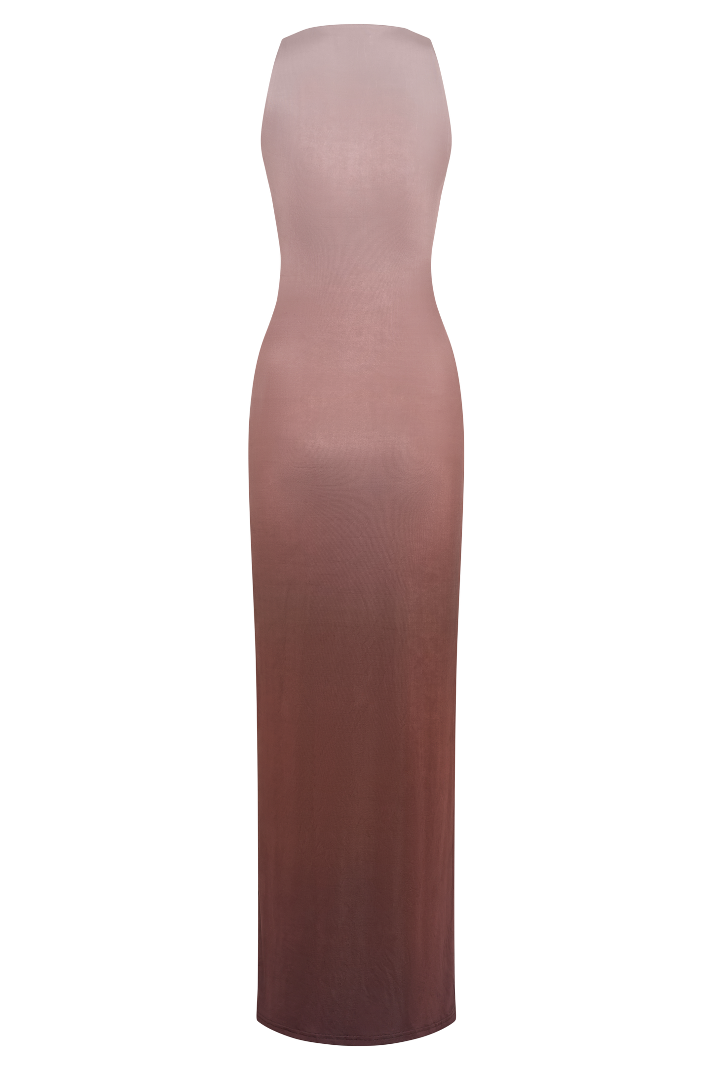 ROF Stella Drapeli Dar Maxi Elbise - Mocha Ombre