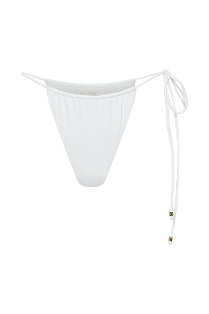 ROF Andie Geri Dönüşümlü Naylon Dantelli Telli Yan Bikini Külot - Beyaz