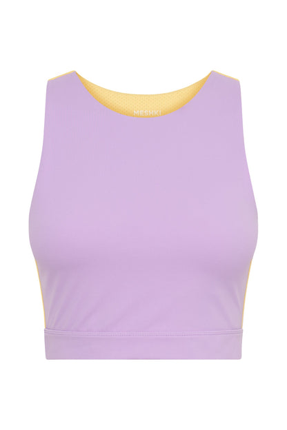 ROF Lori İki Tonlu Racer Crop Top - Lila/Sarı