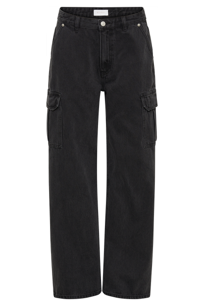 ROF Jagger Mid Bel Oversize Denim Jean - Yıkanmış Siyah
