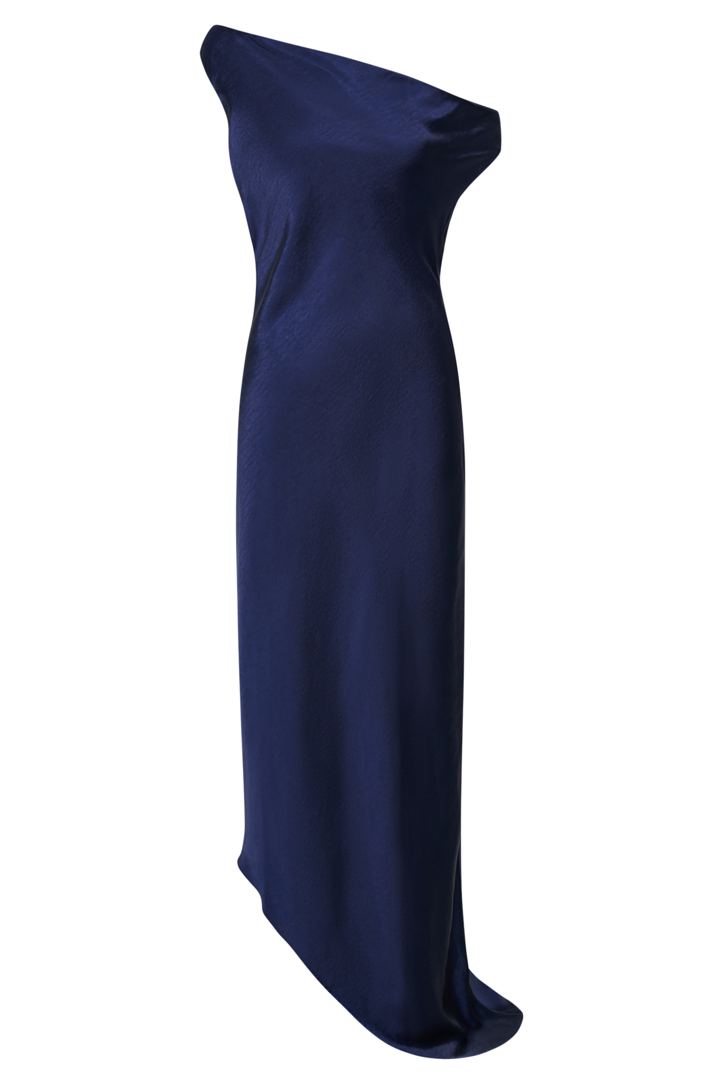 ROF Asimetrik Etekli Yvette Slip Maxi Elbise - Lacivert