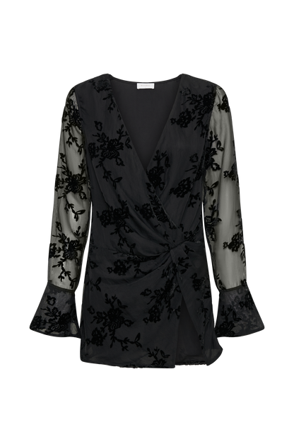 ROF Emory Burnout Kadife Elbise - Siyah