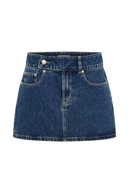 ROF Julienne Denim Mini Etek - Lacivert