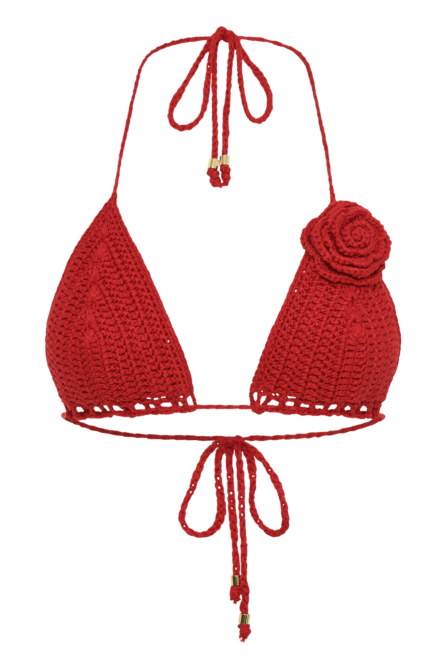 ROF Verali Gül Tığ Bikini Üstü - Kırmızı