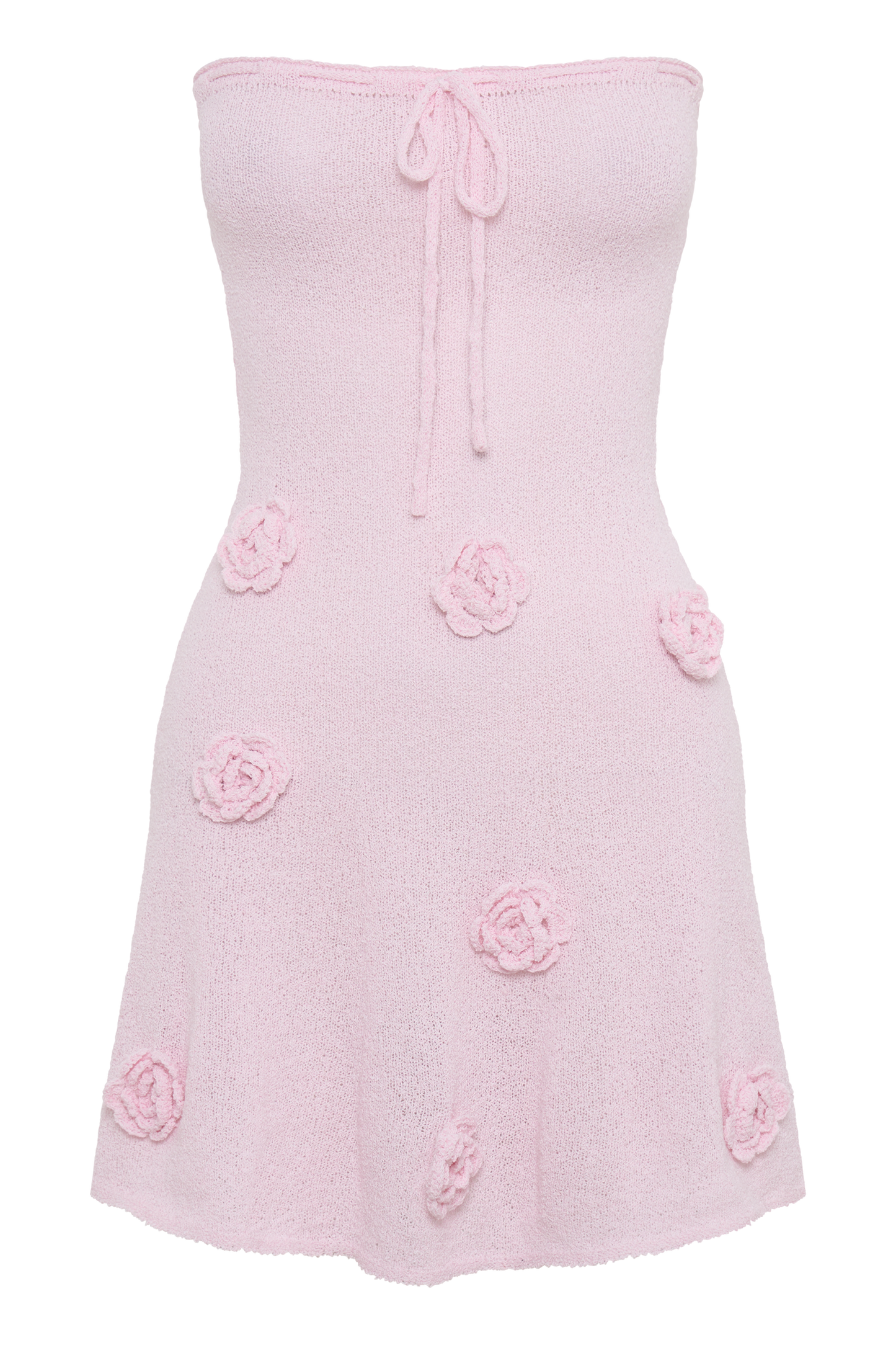 ROF Connelly Straplez Örgü Mini Elbise - Fairy Floss Pembe