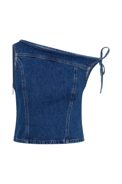 ROF Ramsey Denim Düşük Omuz Üst - Koyu Mavi