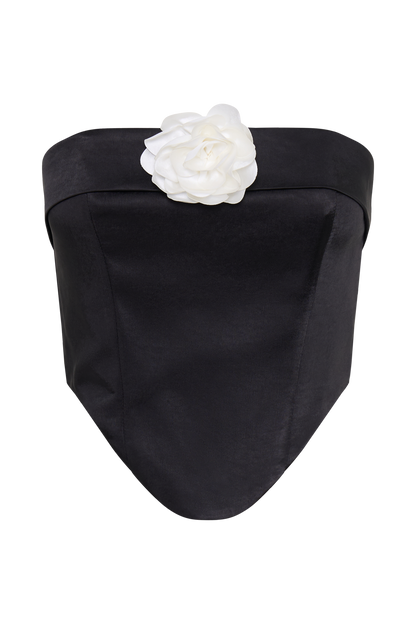 ROF Margot Straplez Rose Korse - Siyah