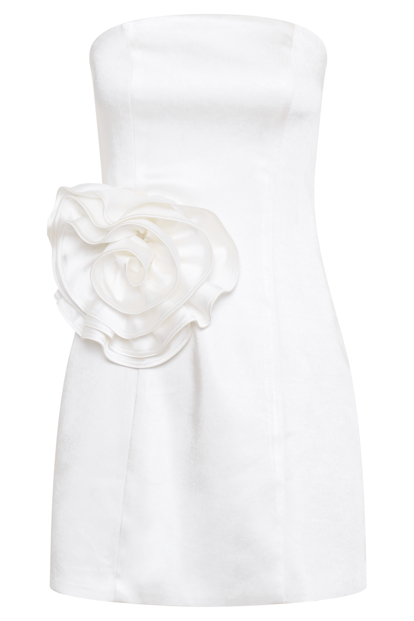 ROF Bernadette Straplez Rose Mini Elbise - Beyaz