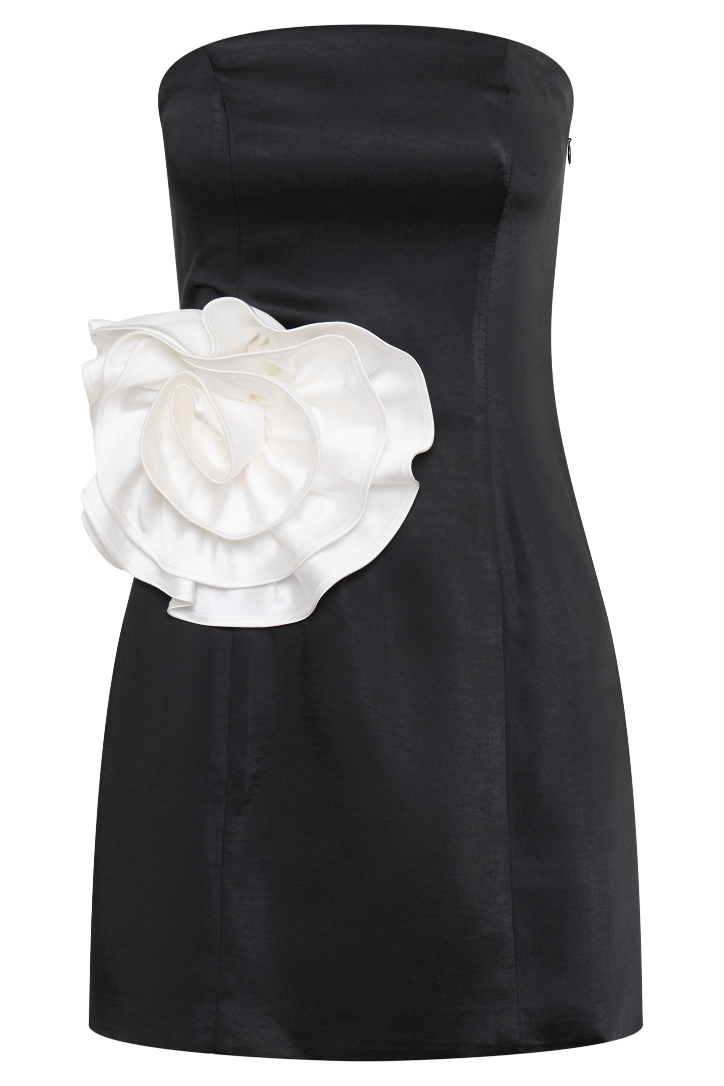ROF Bernadette Straplez Rose Mini Elbise - Siyah