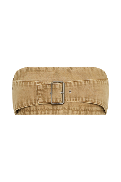 ROF Rowena Denim Toka Bandeau - Tan Asit Yıkama