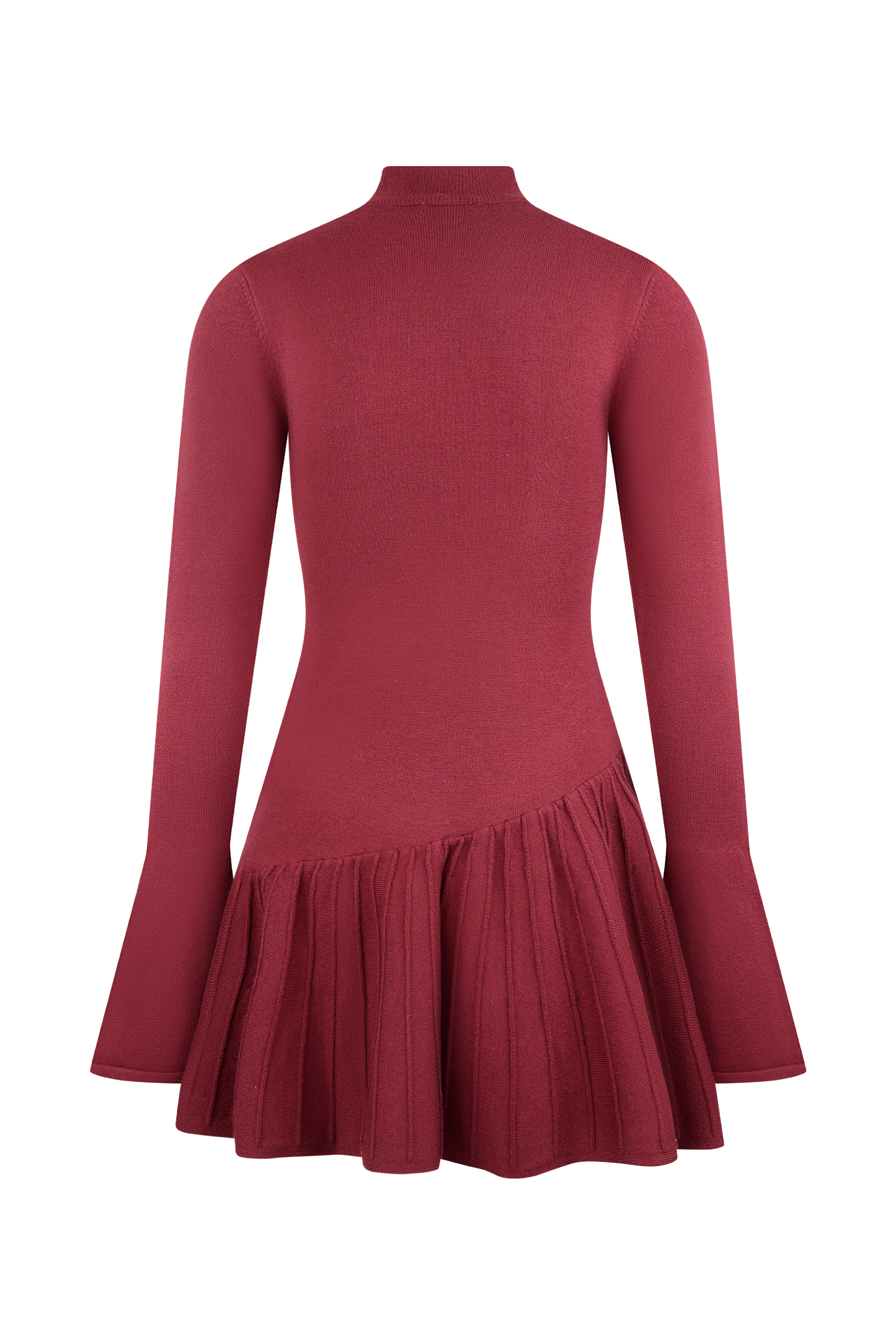ROF Blair Pileli Örgü Mini Elbise - Merlot