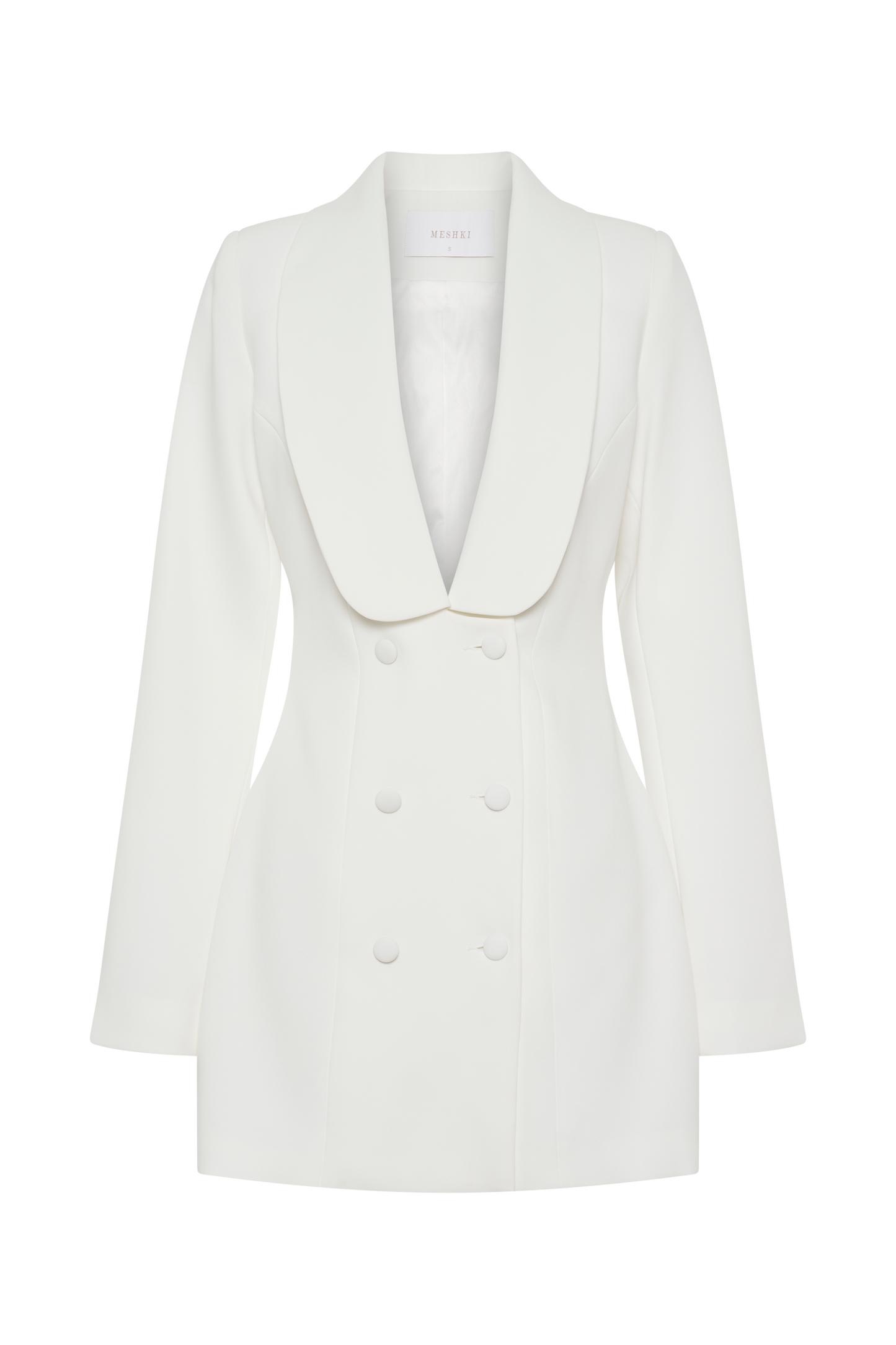 ROF Trinity Krep Blazer Elbise - Beyaz