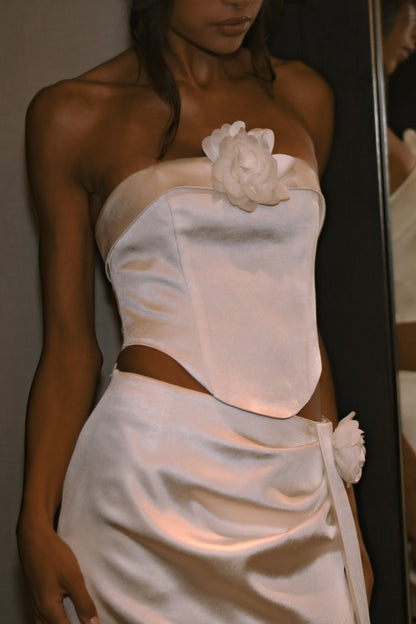 ROF Margot Straplez Rose Korse - Beyaz