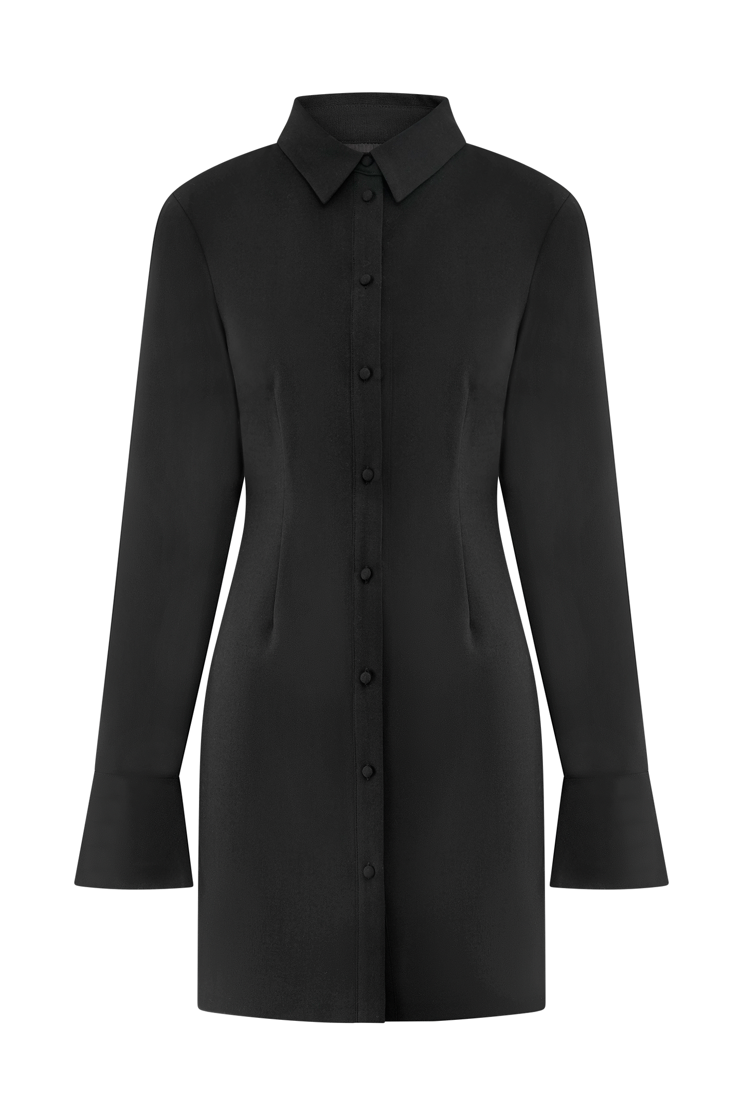 ROF Dorian Fitted Gömlek Mini Elbise - Siyah
