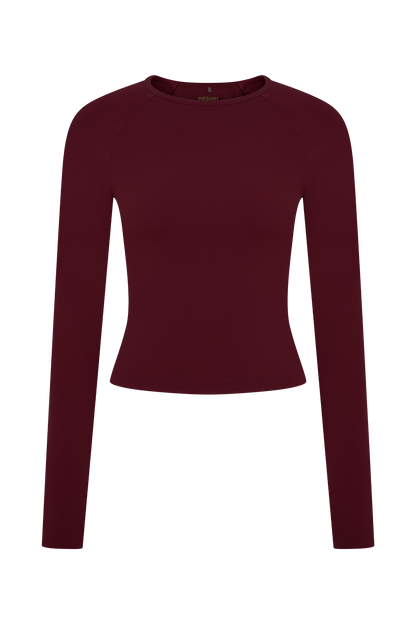 ROF Eliana Uzun Kollu Aktif Üst - Bordo