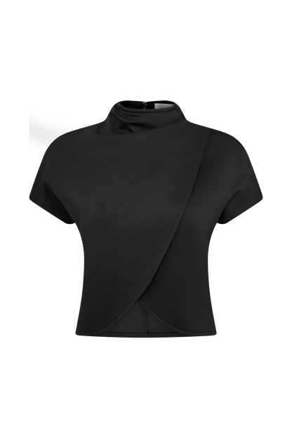 ROF Eris Yüksek Yaka Scuba Jersey Üst - Siyah