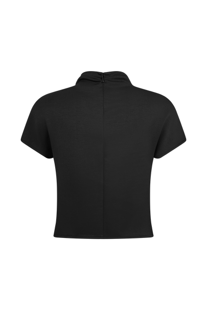 ROF Eris Yüksek Yaka Scuba Jersey Üst - Siyah