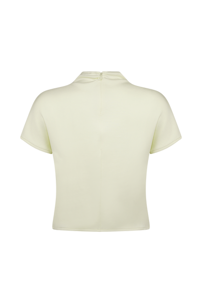 ROF Eris Yüksek Yaka Scuba Jersey Üst - Fildişi