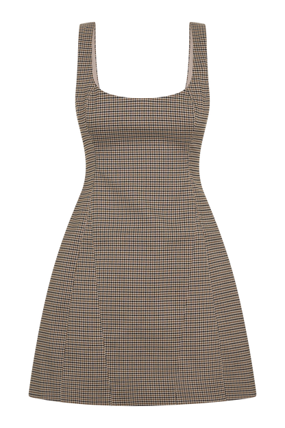 ROF Beth Mini Elbise - Tan Kareli
