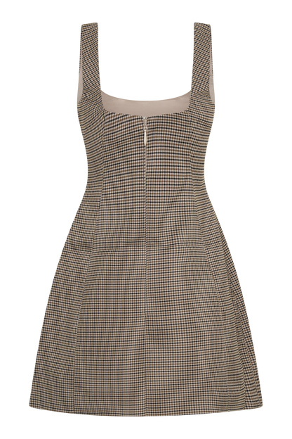 ROF Beth Mini Elbise - Tan Kareli