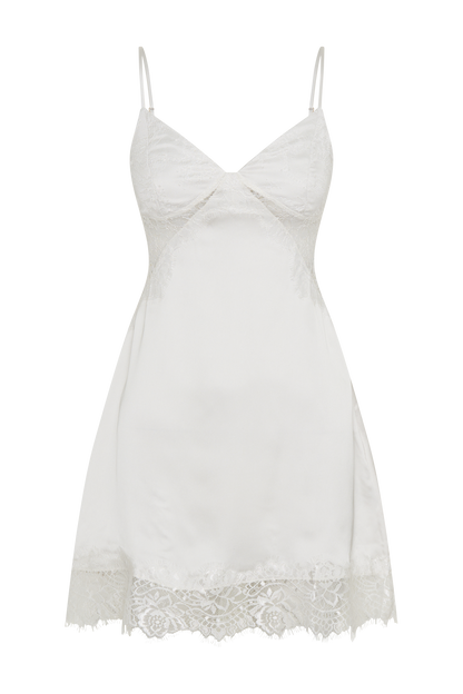 ROF Emmett Dantel Slip Elbise - Beyaz
