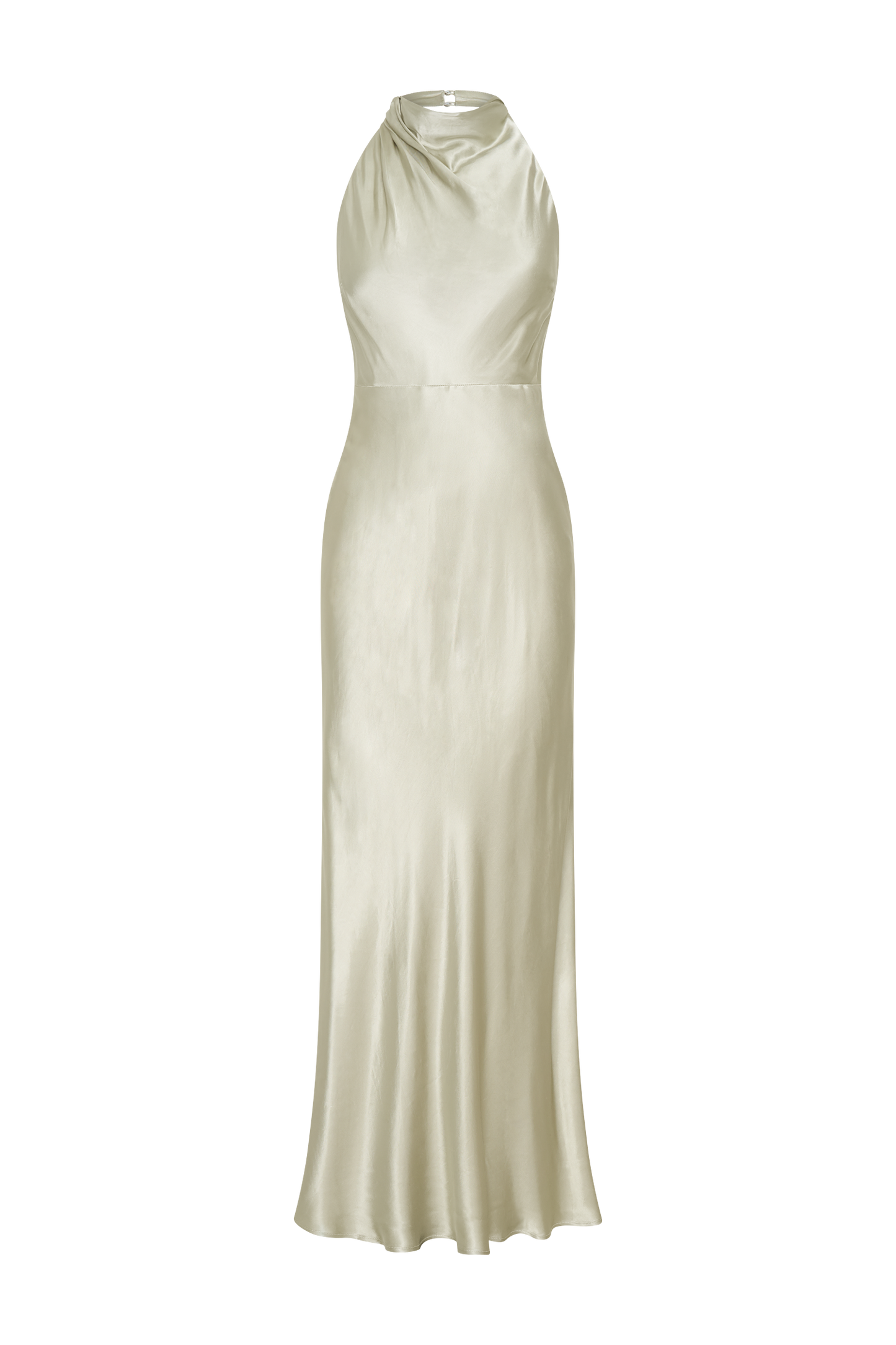 ROF Esther Yanardöner Saten Cowl Maxi Elbise - Adaçayı