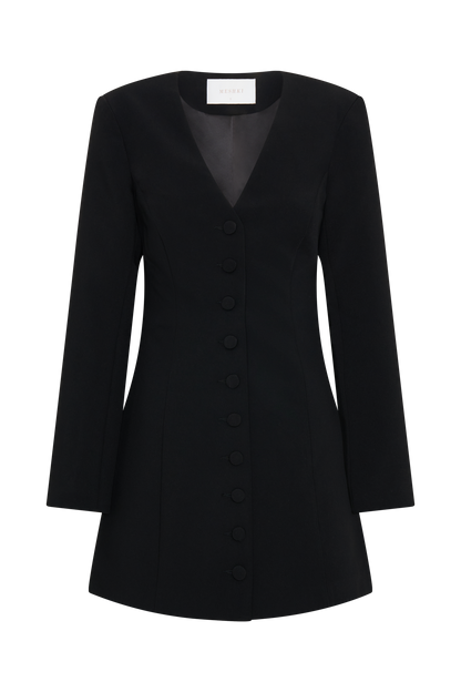 ROF Hurley Uzun Kollu Blazer Mini Elbise - Siyah
