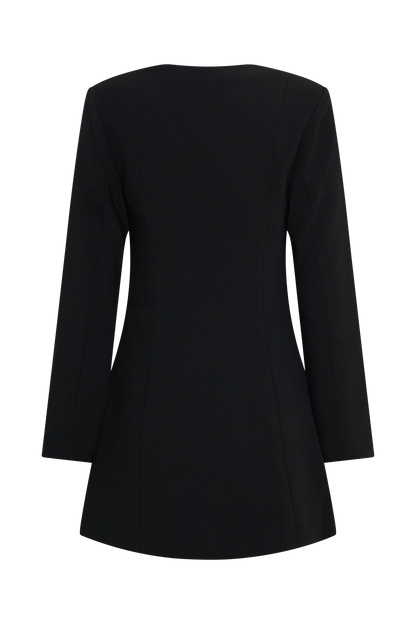 ROF Hurley Uzun Kollu Blazer Mini Elbise - Siyah