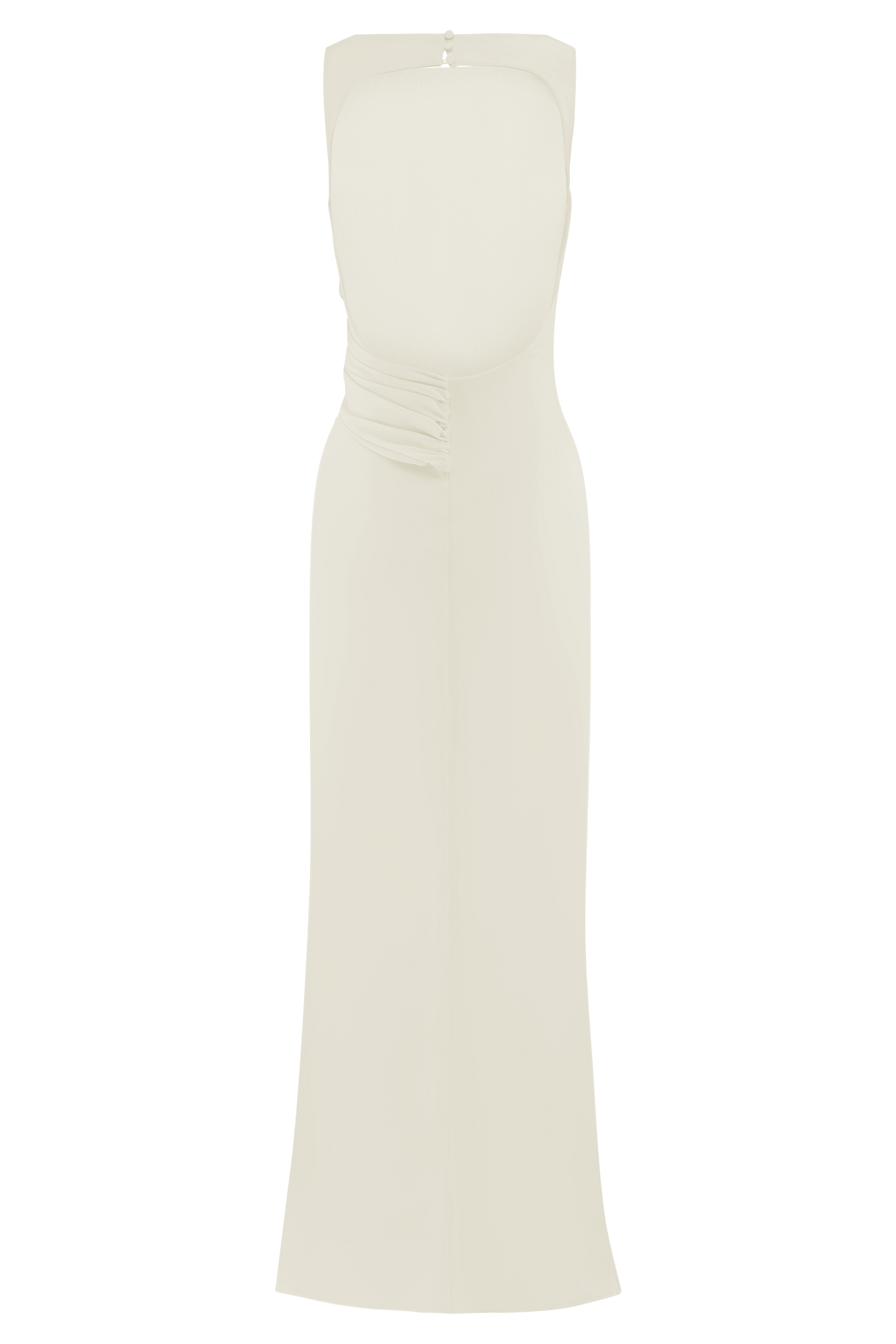 ROF Henley Slinky Drape Maxi Elbise - Fildişi