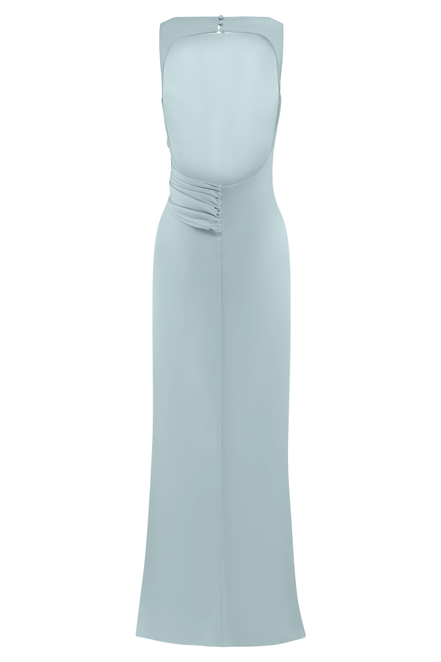 ROF Henley Slinky Drape Maxi Elbise - Soluk Mavi