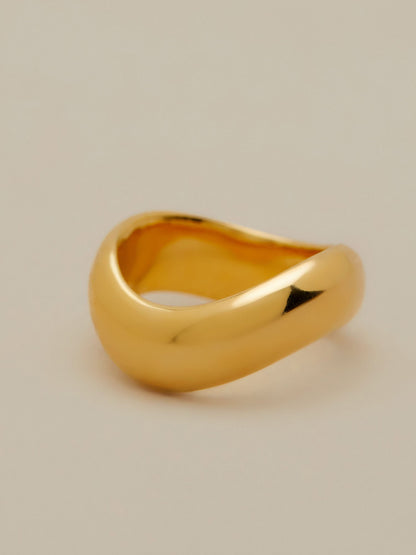 ROF 18k Gold Simple Wave Ring