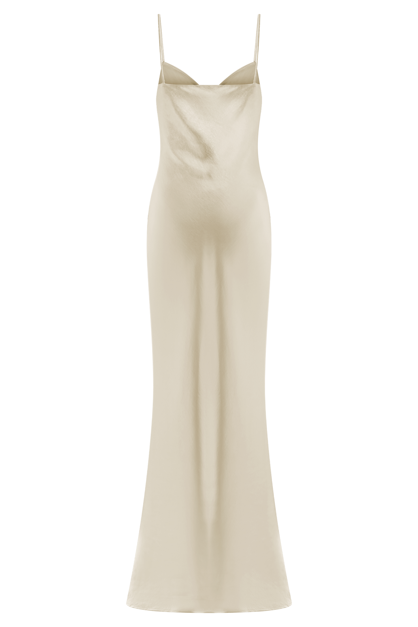 ROF Lilly Sweetheart Saten Maxi Elbise - Allık Altın