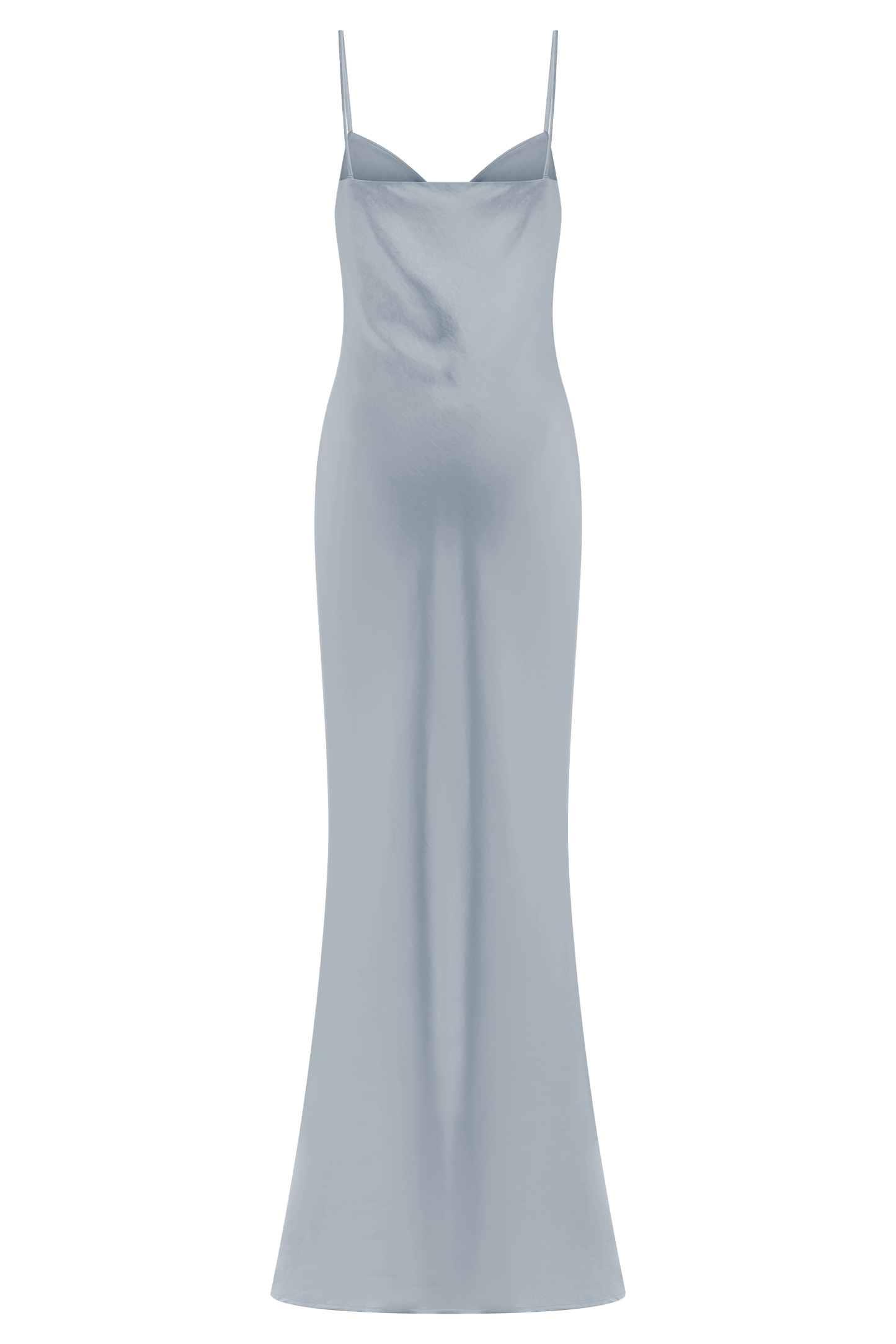 ROF Lilly Sweetheart Saten Maxi Elbise - Buzlu Mavi