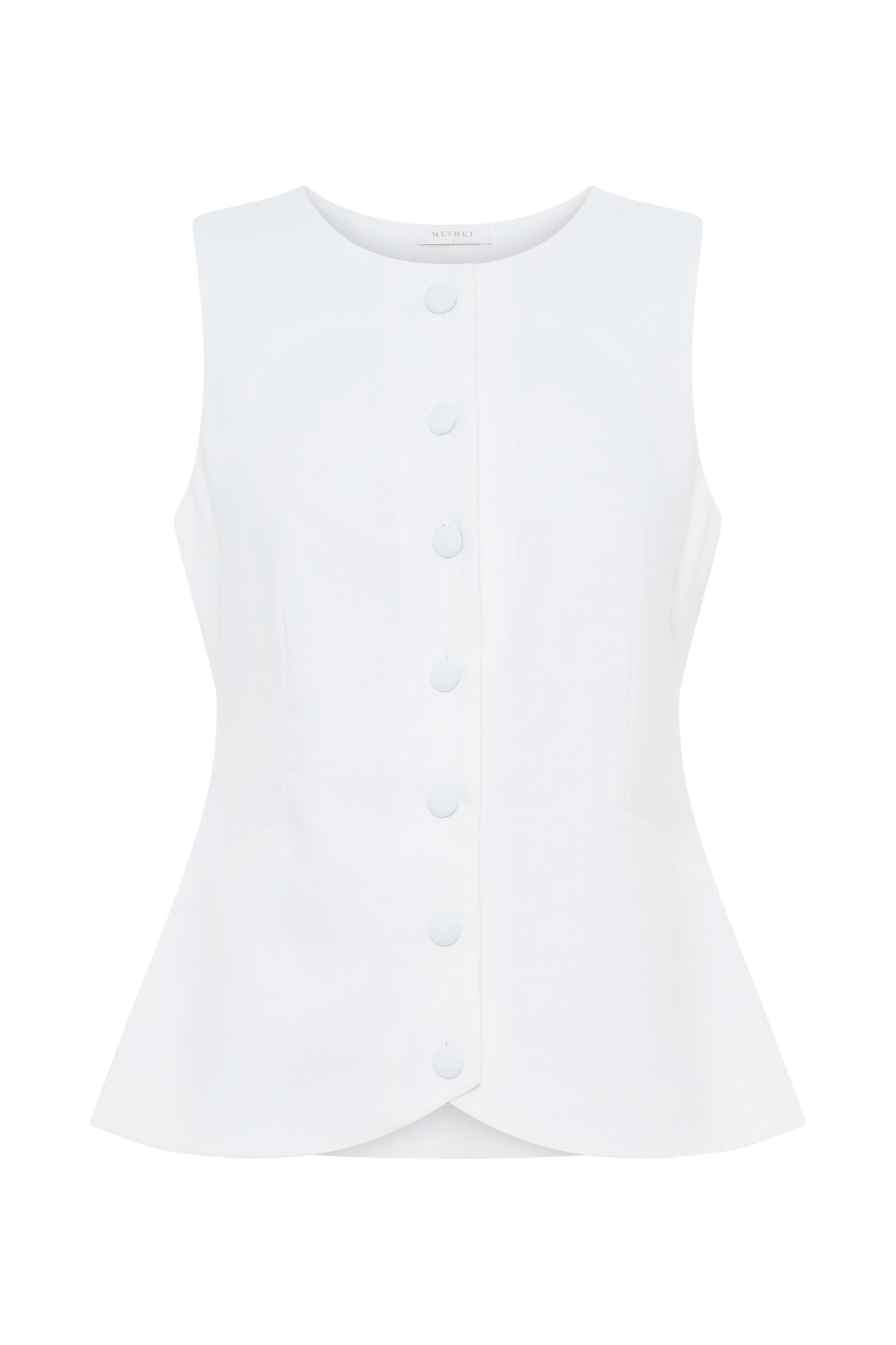 ROF Laurence Kolsuz Keten Longline Üst - Beyaz