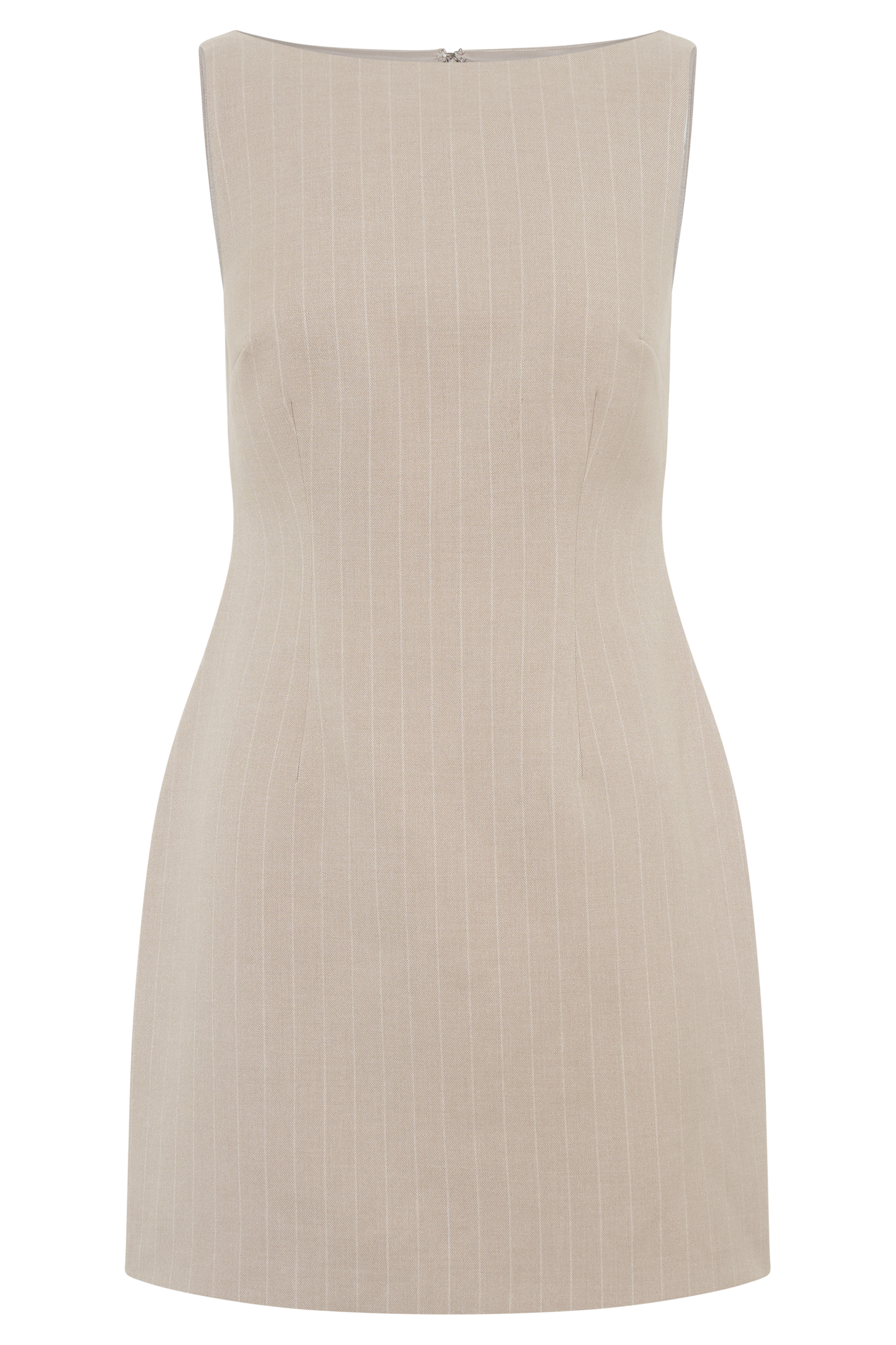 ROF Angela Suit Mini Elbise - Taupe İnce Çizgili