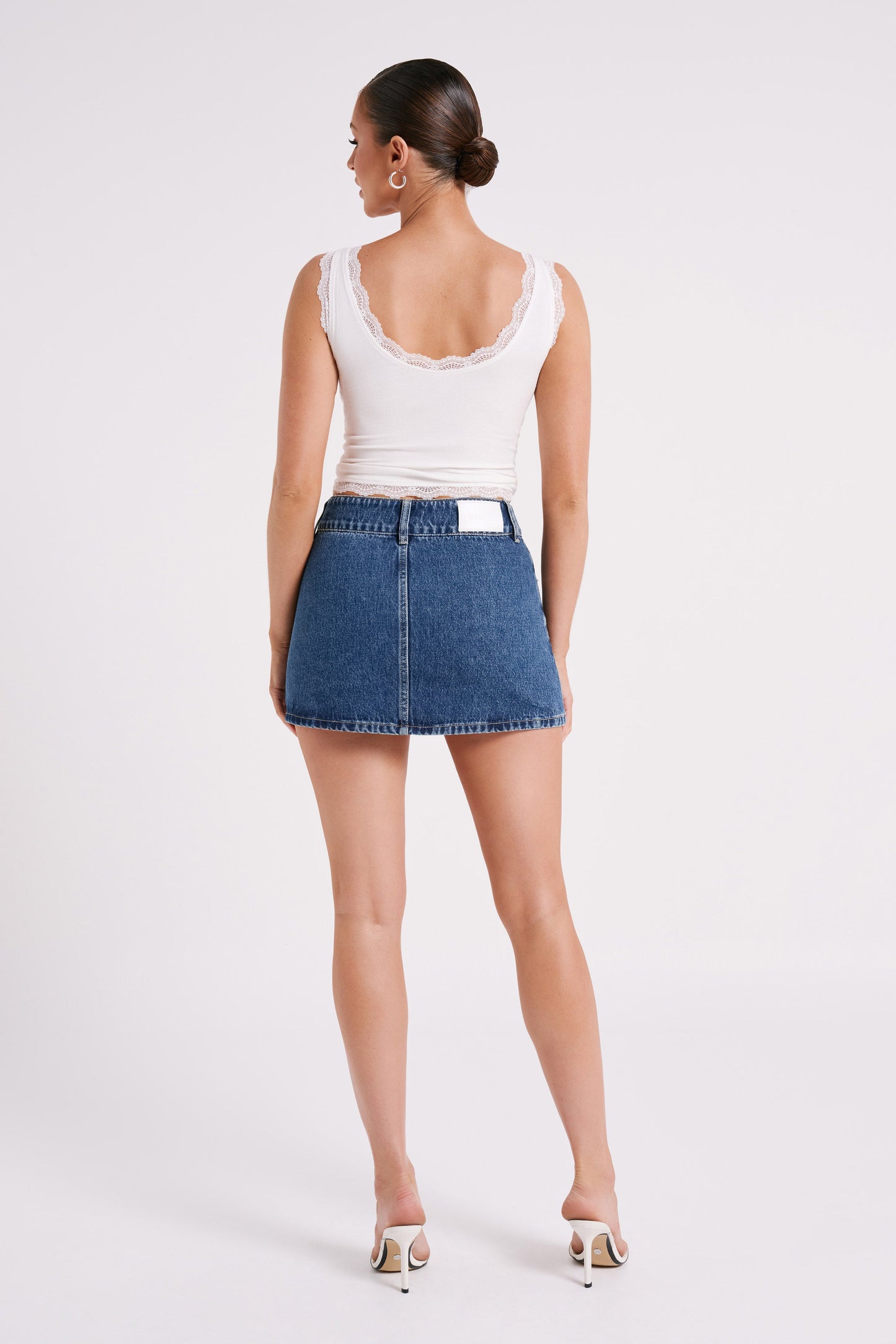 ROF Julienne Denim Mini Etek - Lacivert