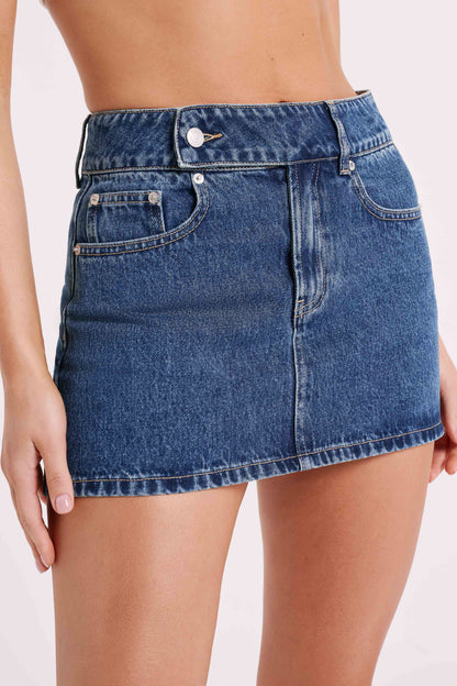 ROF Julienne Denim Mini Etek - Lacivert