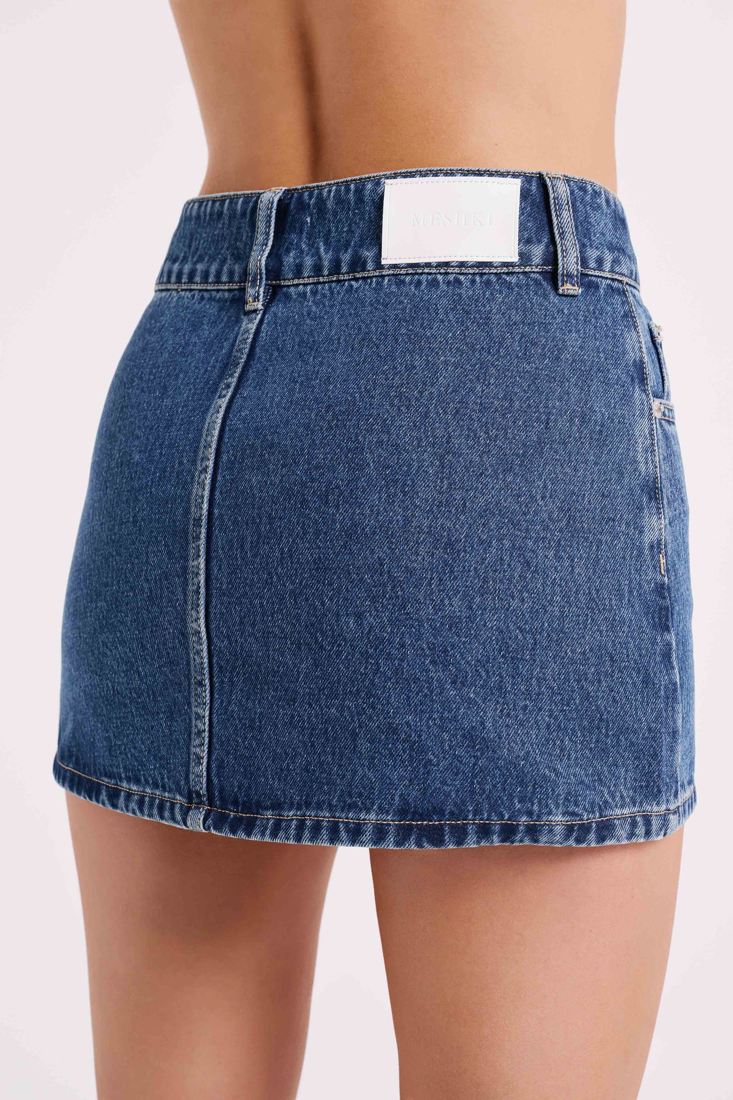 ROF Julienne Denim Mini Etek - Lacivert