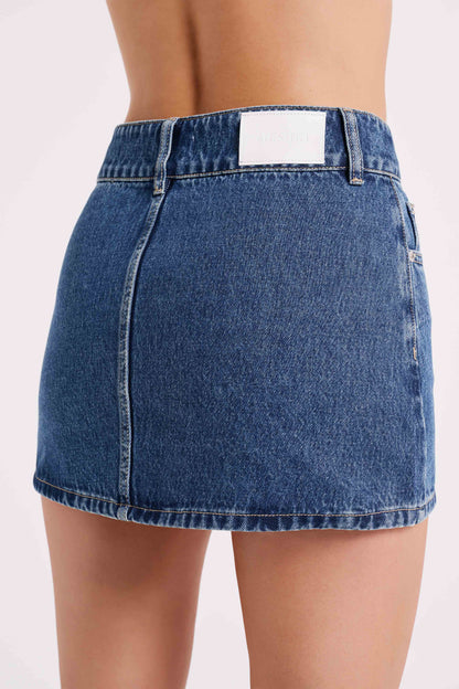 ROF Julienne Denim Mini Etek - Lacivert