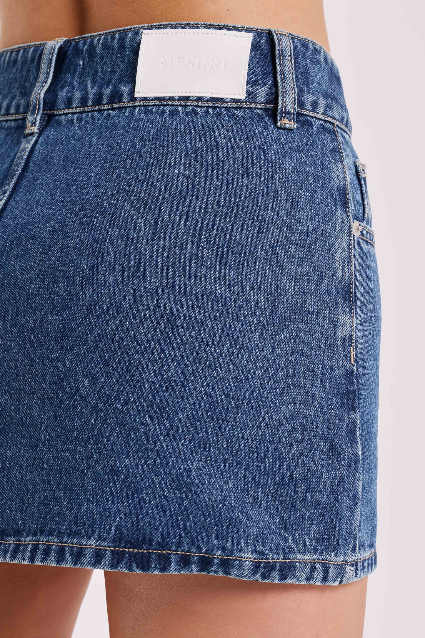 ROF Julienne Denim Mini Etek - Lacivert