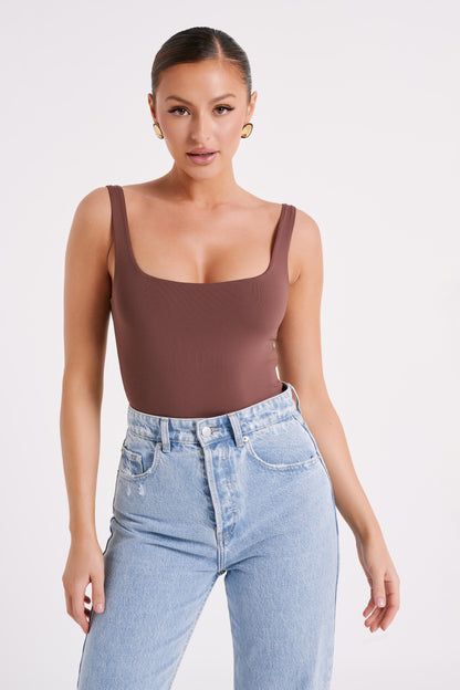 ROF Charlie Geri Dönüşümlü Naylon Yuvarlak Yaka Body - Mocha