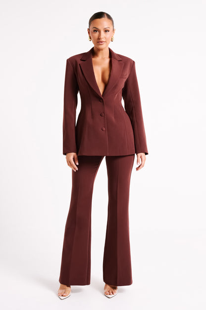 ROF Loretta Fit & Flare Özel Pantolon - Çikolata