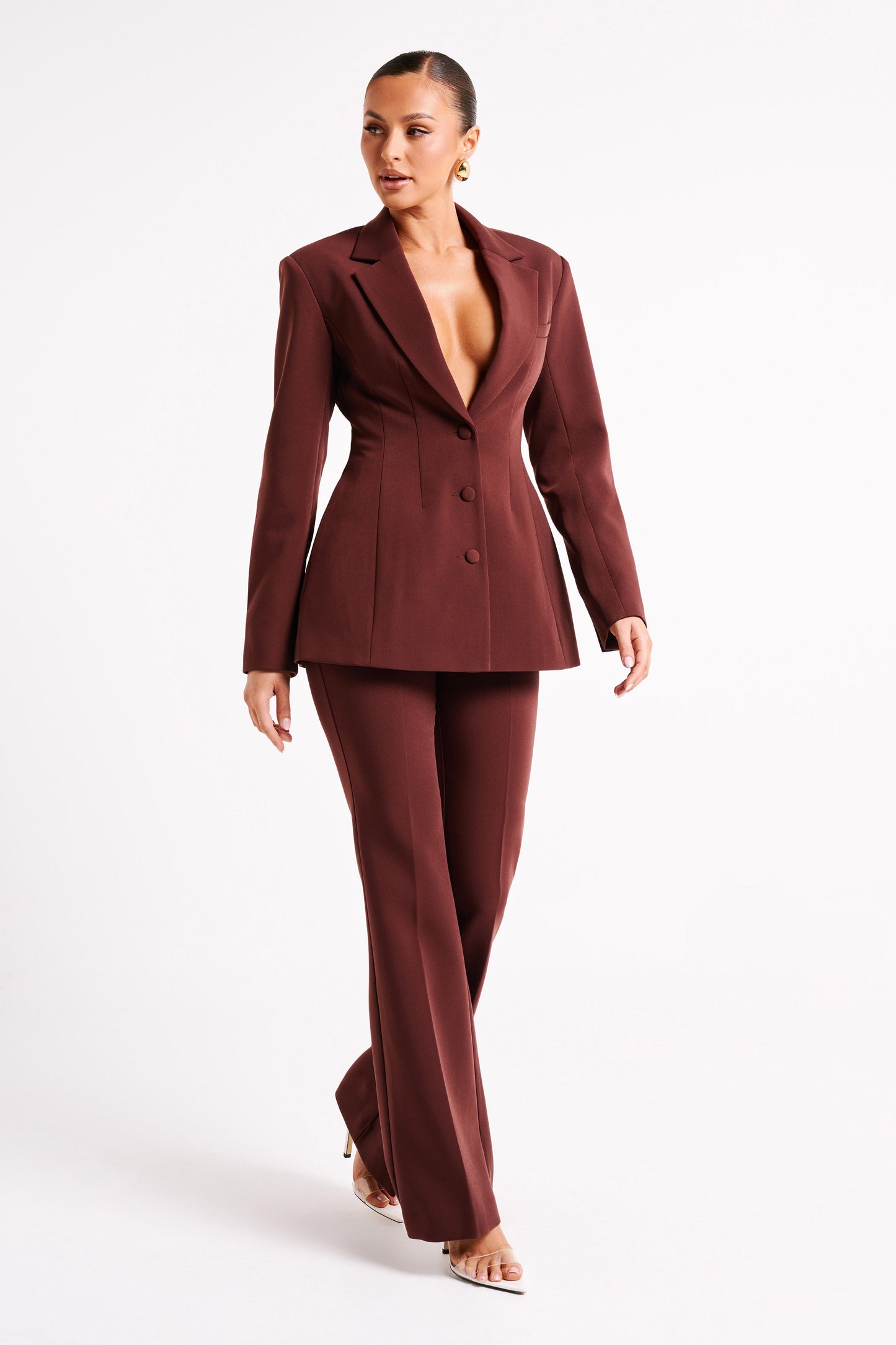 ROF Loretta Fit & Flare Özel Pantolon - Çikolata