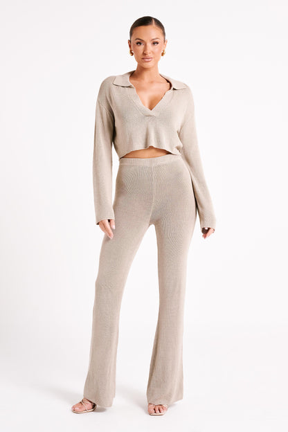 ROF Carlota Örgü Pantolon - Taupe
