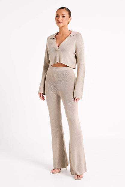 ROF Carlota Örgü Pantolon - Taupe