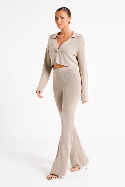 ROF Carlota Örgü Pantolon - Taupe