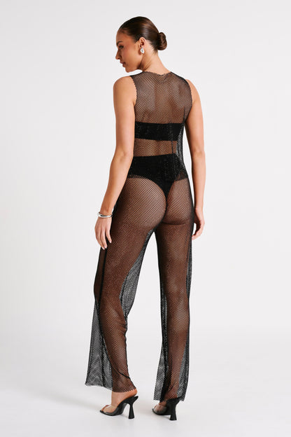 ROF Emerson Diamante File Pantolon - Siyah