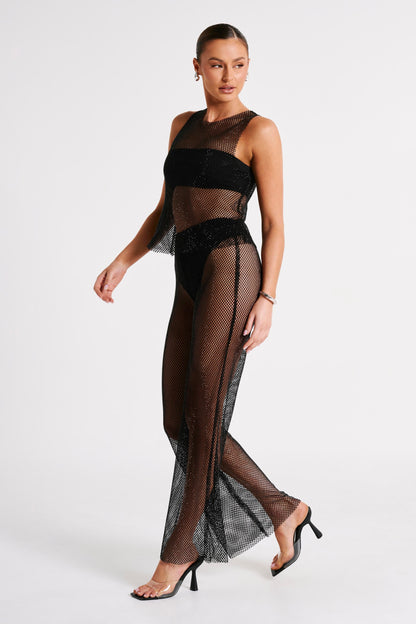 ROF Emerson Diamante File Pantolon - Siyah