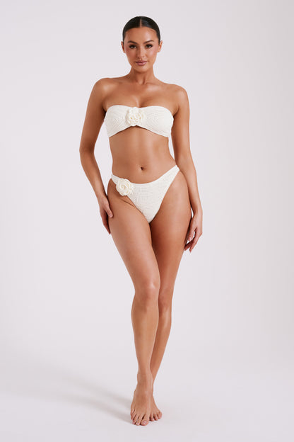 ROF Noreen Rose Tığ İşi Bikini Üstü - Fildişi
